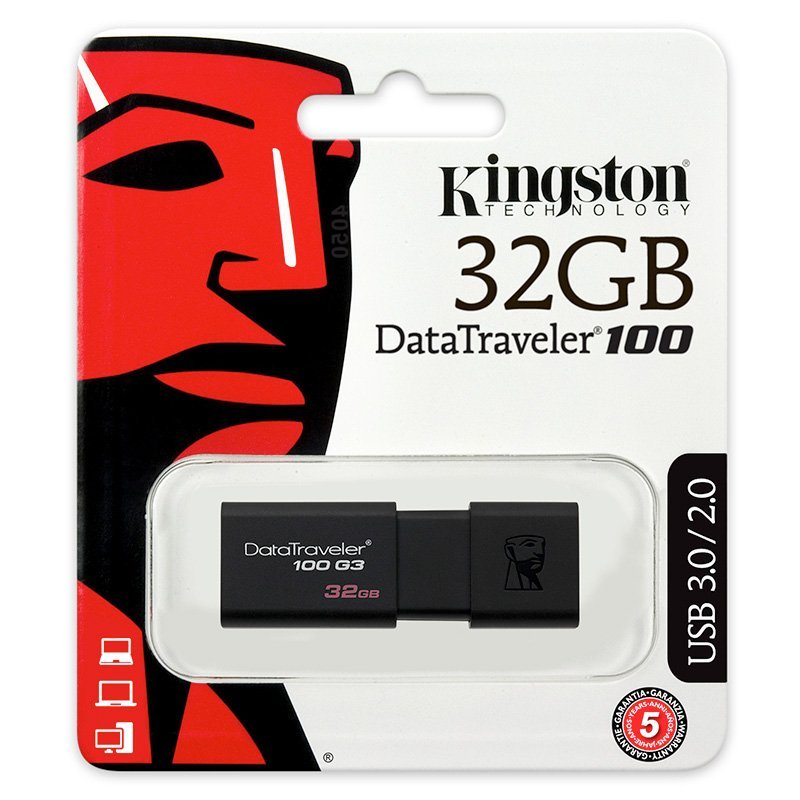 Kingston 32GB DataTraveler100 Flash Drive BLUE USB 3.1/3.0/2.0 KCU7132